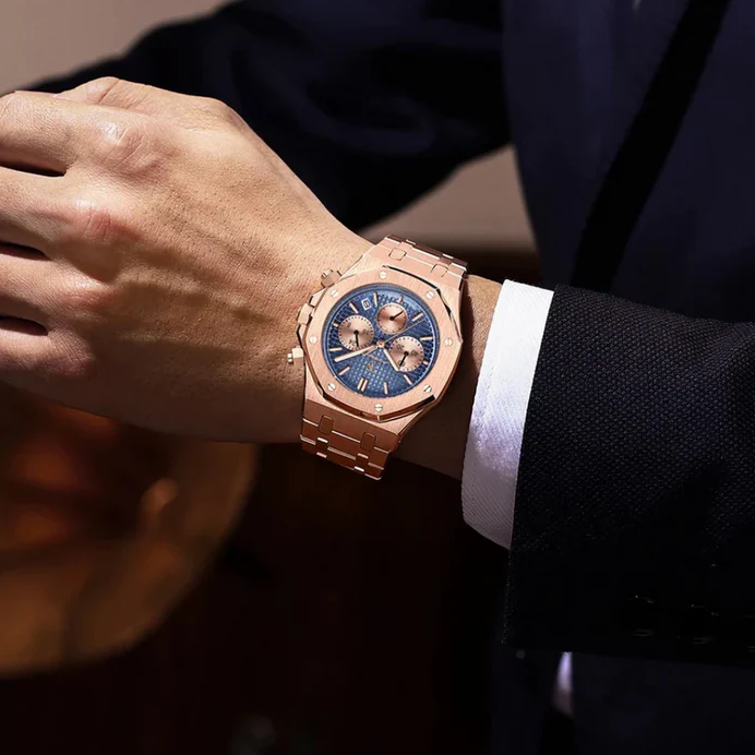 Luxury Watches - Octagon Chrono Rose Gold