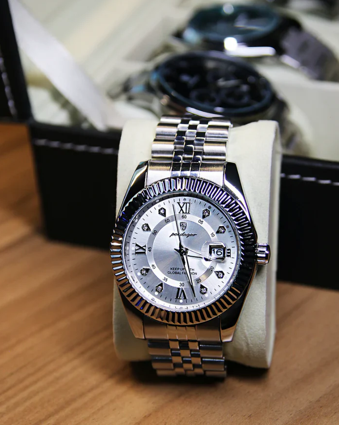 Luxury Watches - Fluted Bezel Silver Elite