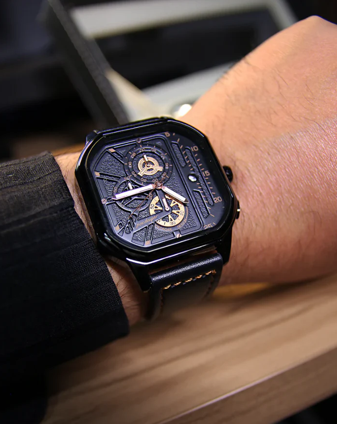 Luxury Watches - Aviator Square Black
