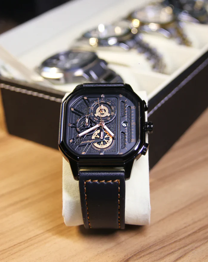 Luxury Watches - Aviator Square Black